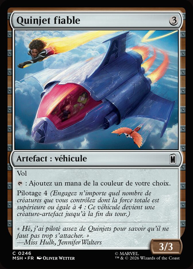 Quinjet fiable