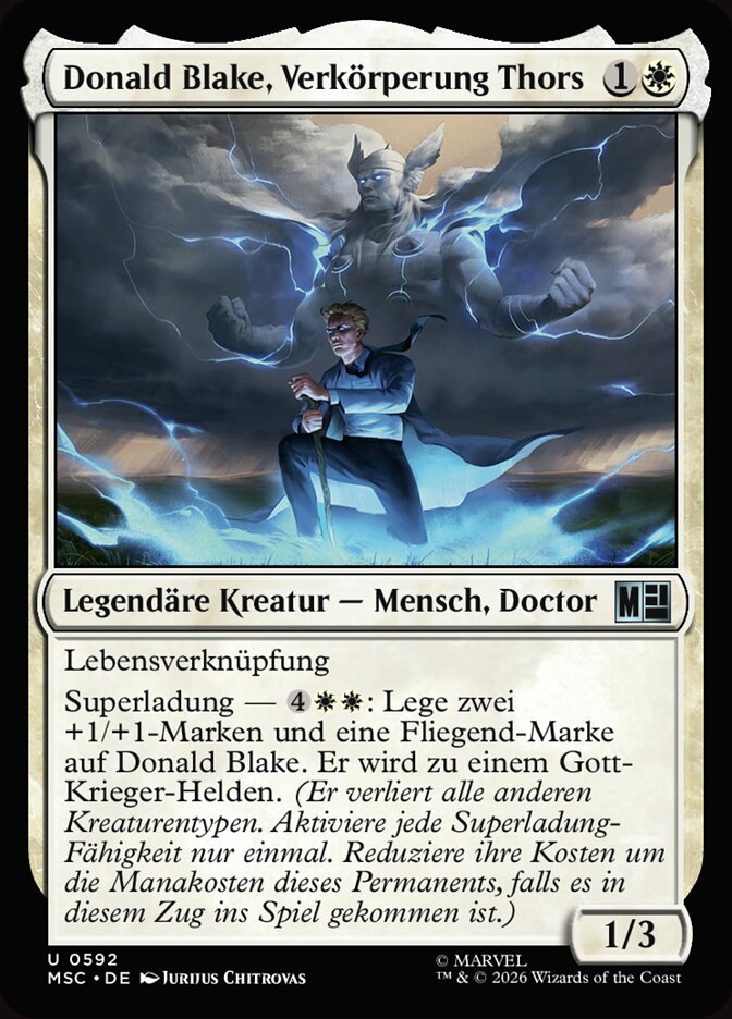 Donald Blake, Verkörperung Thors