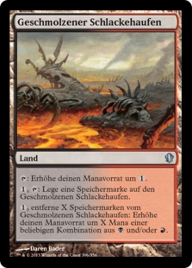 Geschmolzener Schlackehaufen
