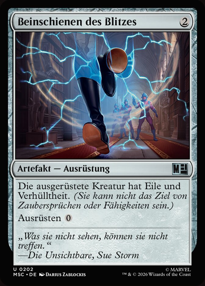Beinschienen des Blitzes