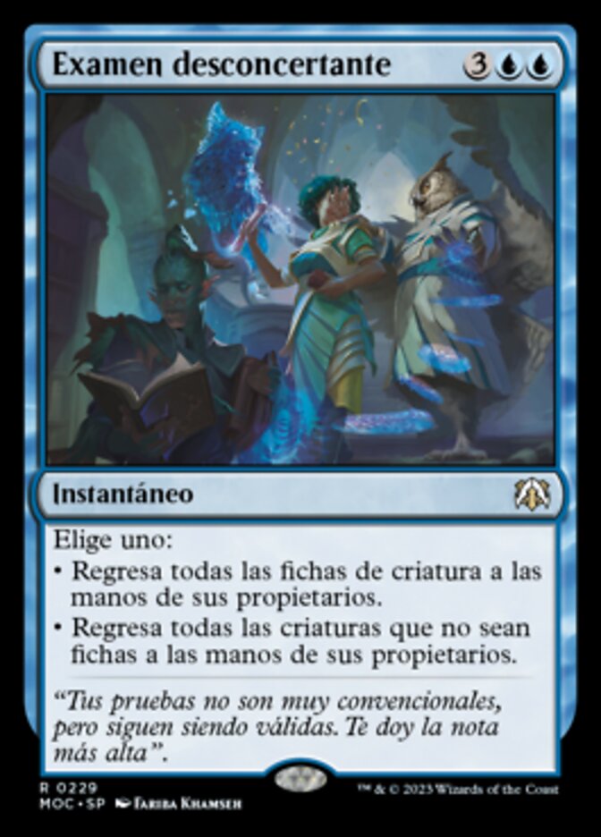 Examen desconcertante