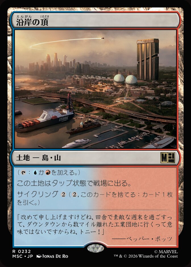 沿岸の頂