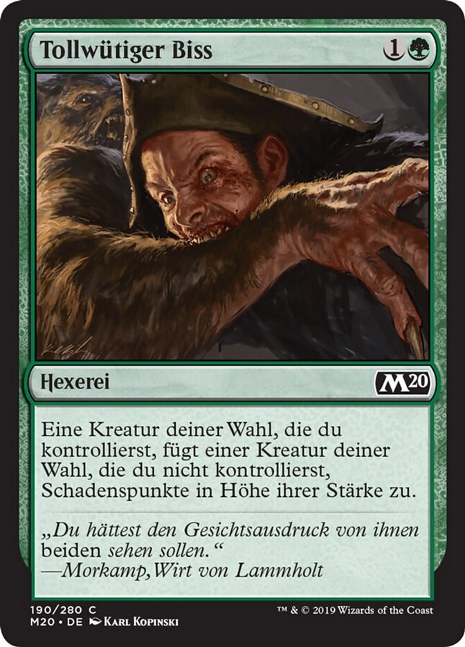 Tollwütiger Biss