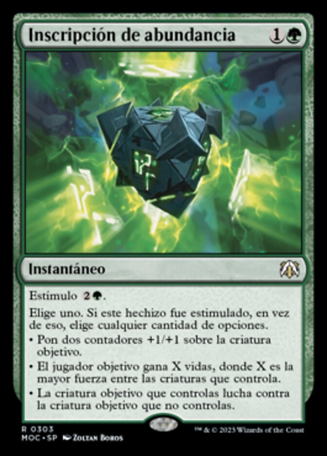 Inscripción de abundancia