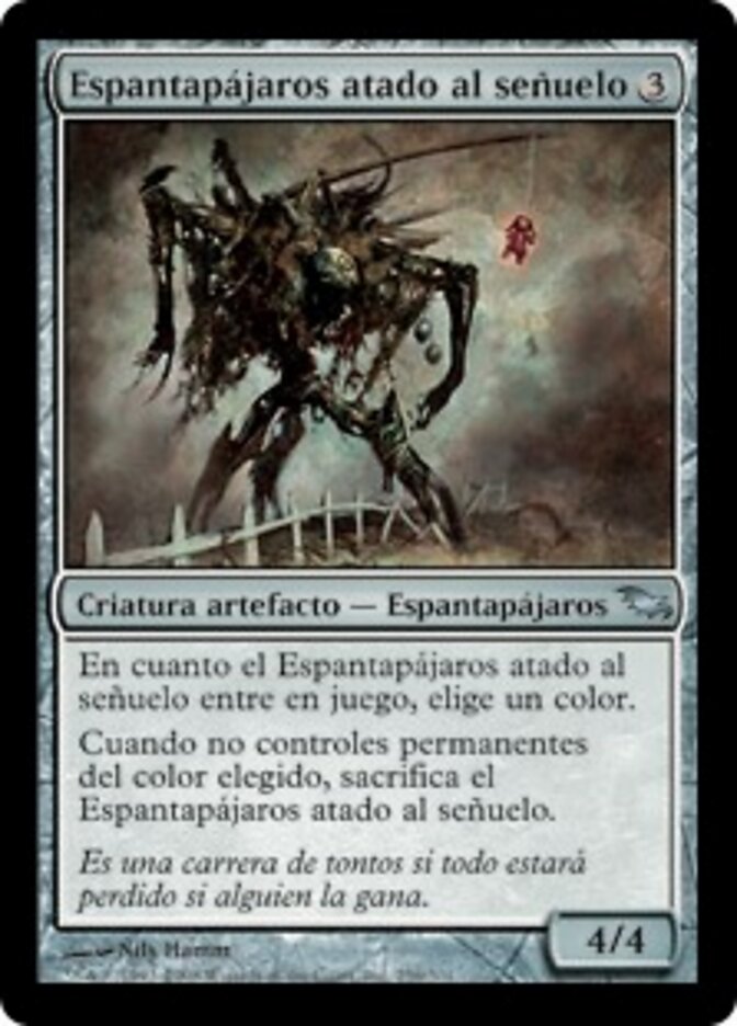 Espantapájaros atado al señuelo