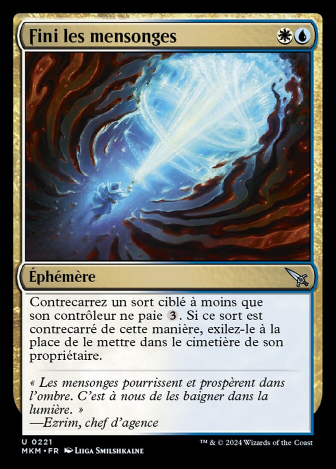Fini les mensonges