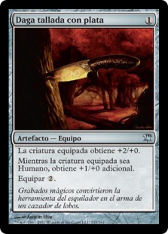 Daga tallada con plata