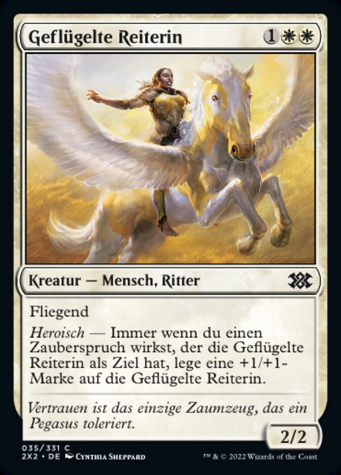 Geflügelte Reiterin