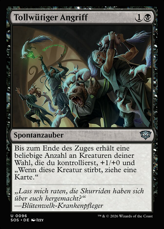 Tollwütiger Angriff