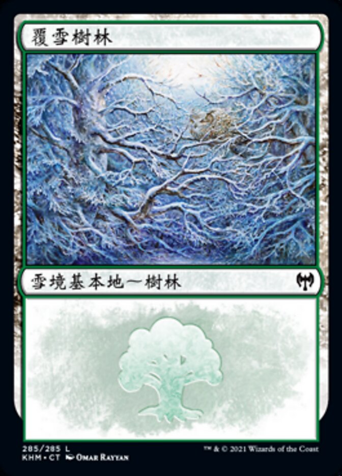 覆雪樹林