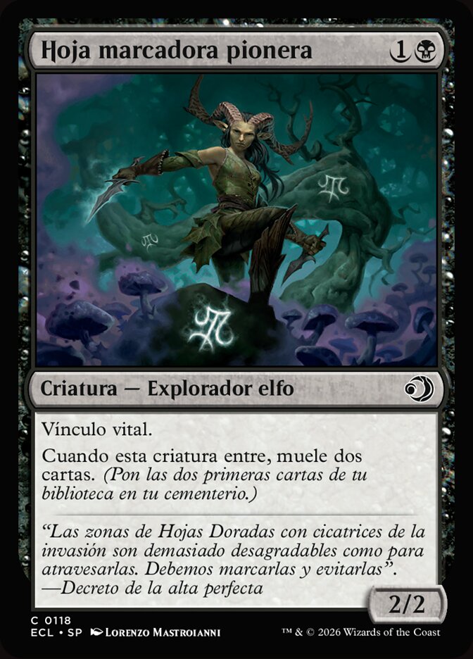 Hoja marcadora pionera