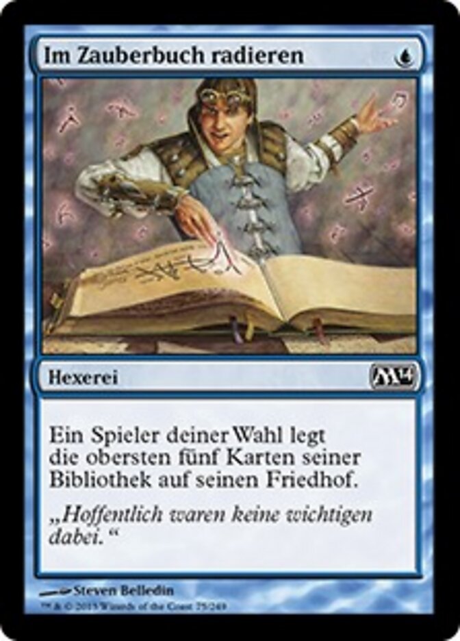 Im Zauberbuch radieren