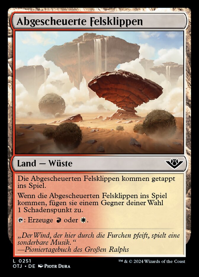 Abgescheuerte Felsklippen