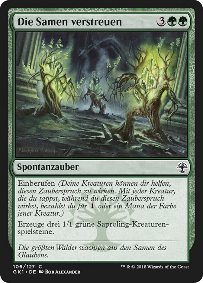 Die Samen verstreuen