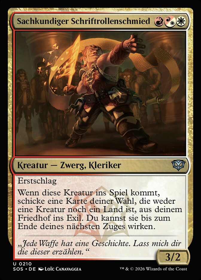 Sachkundiger Schriftrollenschmied