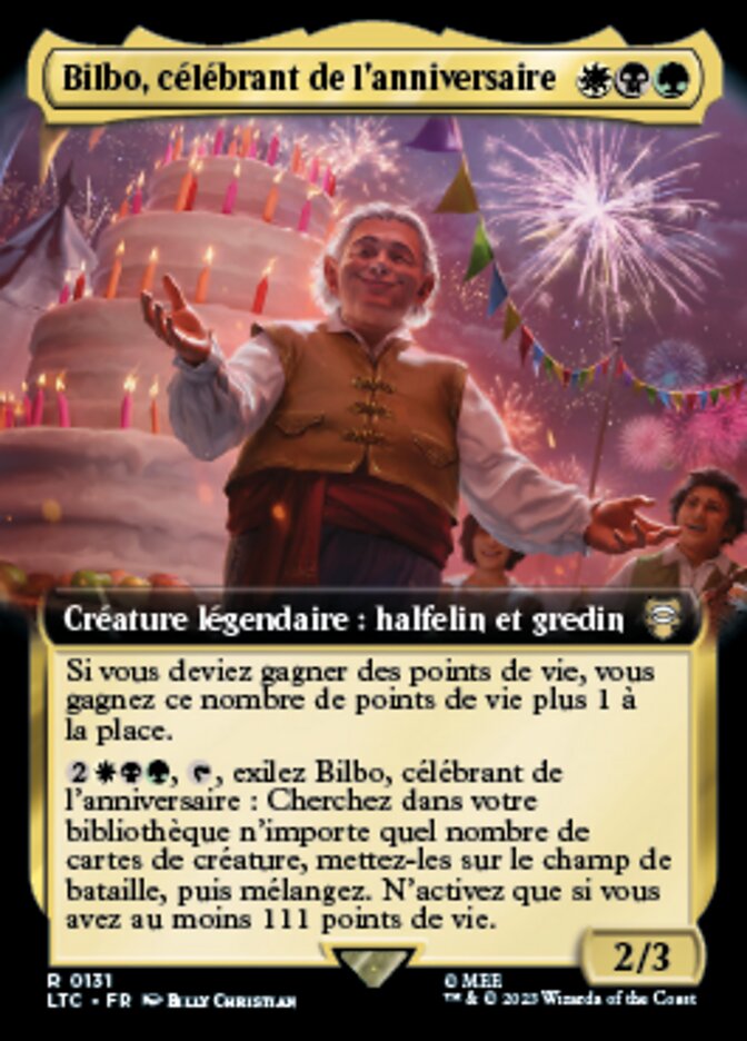 Bilbo, célébrant de l'anniversaire