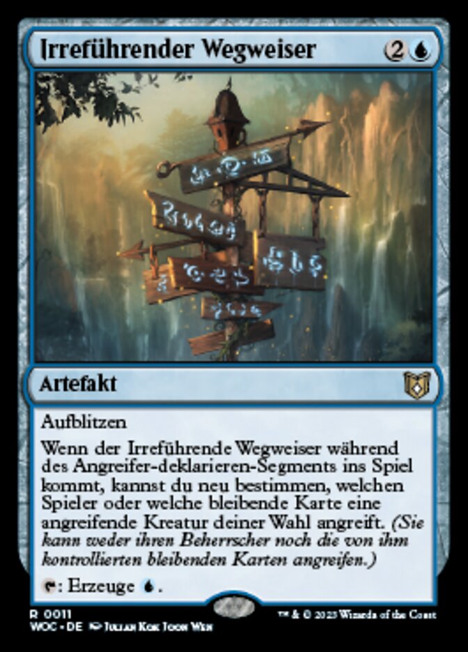 Irreführender Wegweiser