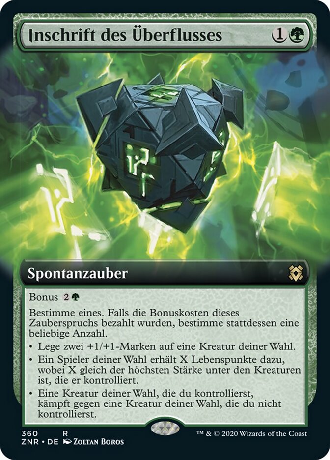 Inschrift des Überflusses