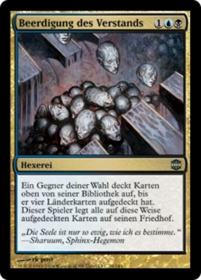 Beerdigung des Verstands