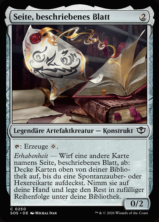 Seite, beschriebenes Blatt