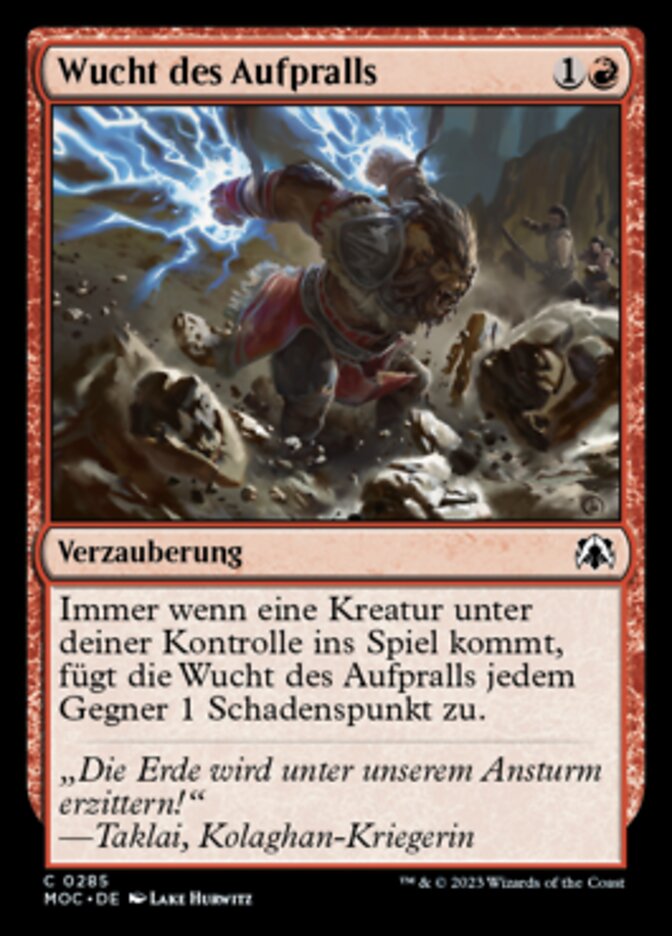 Wucht des Aufpralls