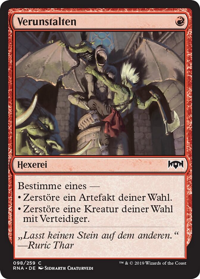 Verunstalten
