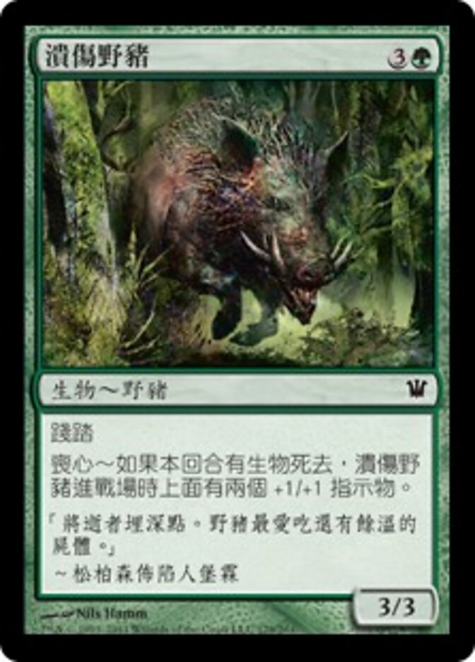 潰傷野豬