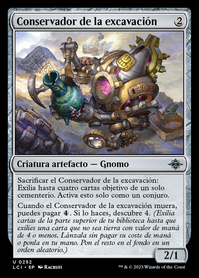 Conservador de la excavación