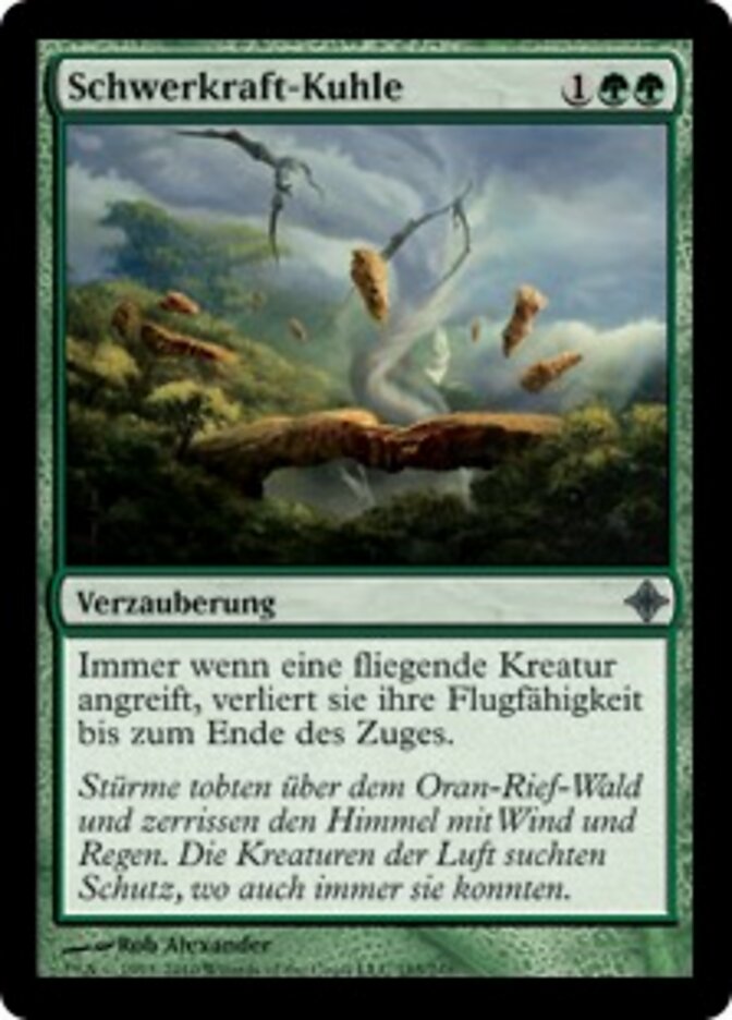 Schwerkraft-Kuhle