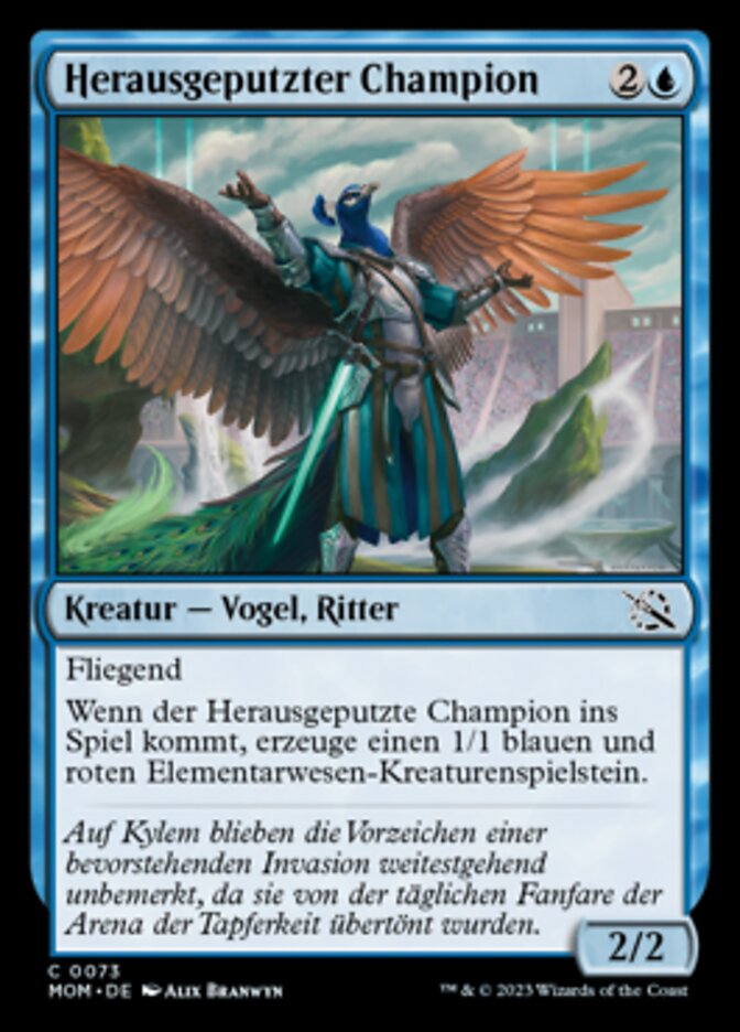 Herausgeputzter Champion