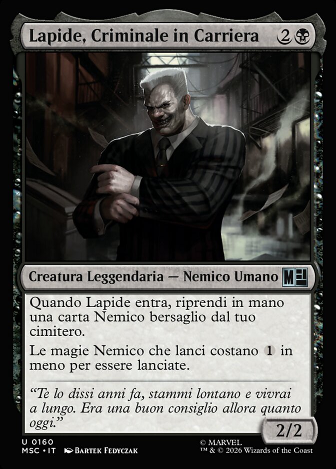 Lapide, Criminale in Carriera