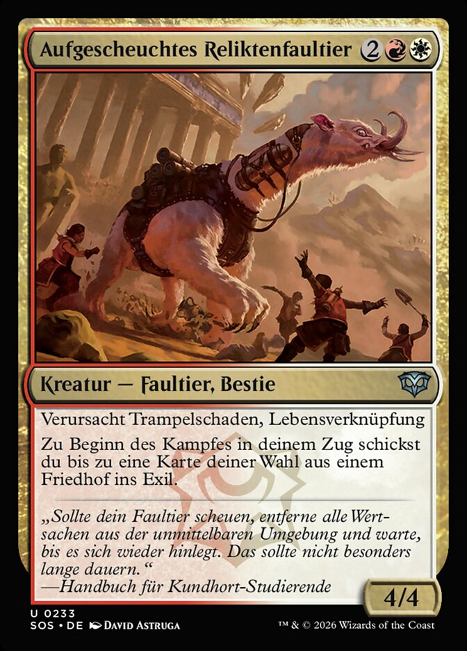 Aufgescheuchtes Reliktenfaultier