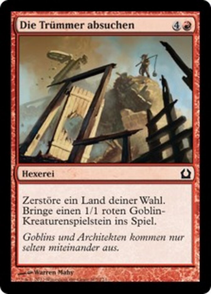 Die Trümmer absuchen