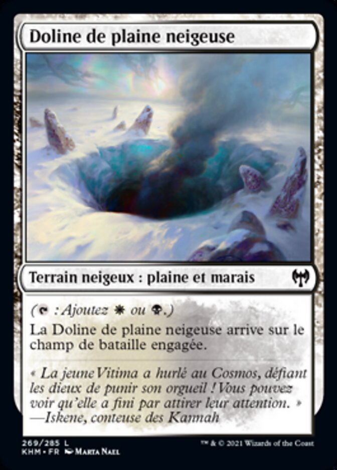 Doline de plaine neigeuse