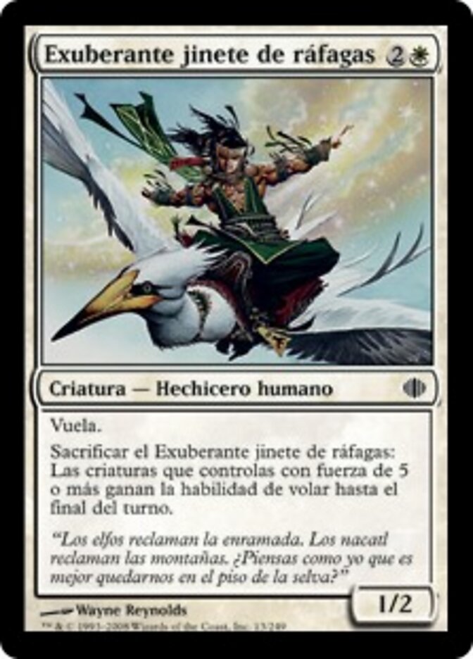 Exuberante jinete de ráfagas