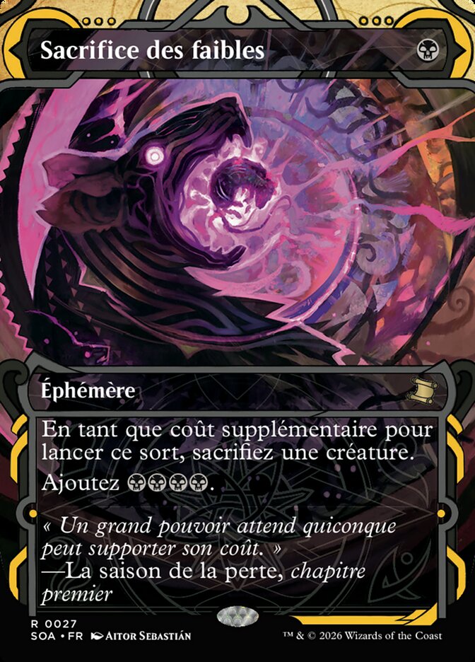 Sacrifice des faibles