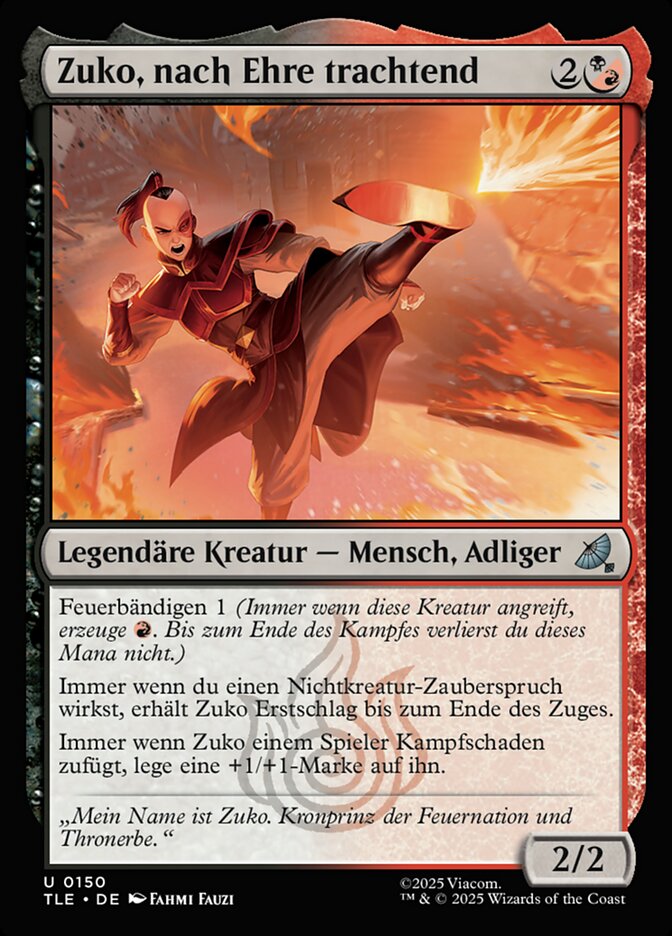 Zuko, nach Ehre trachtend