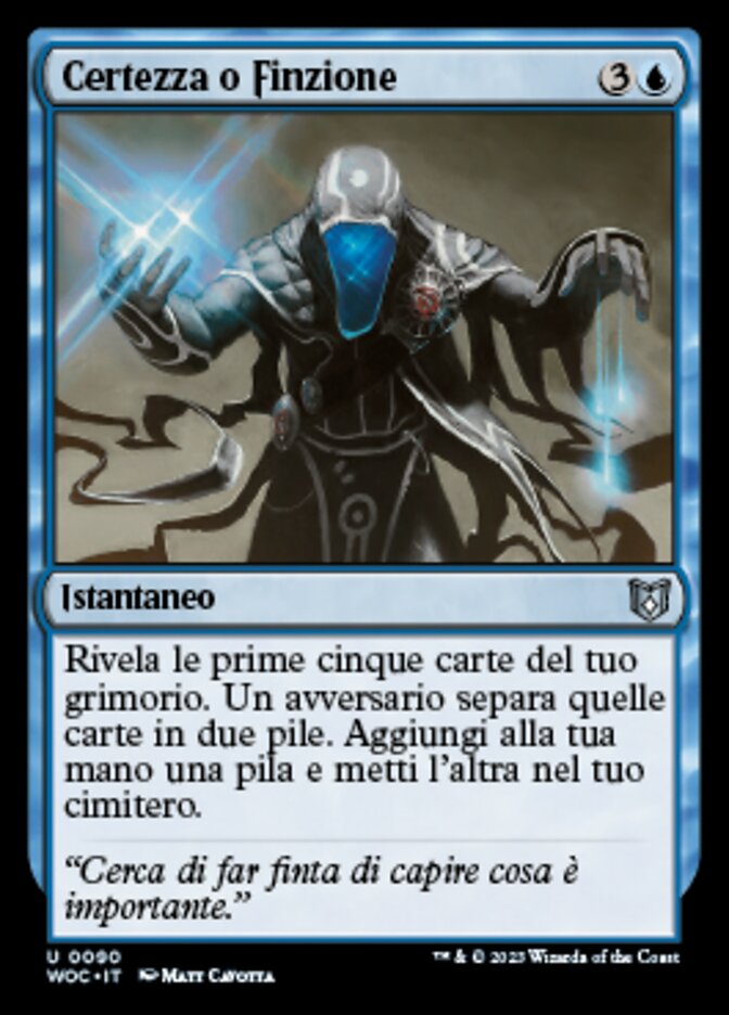 Certezza o Finzione