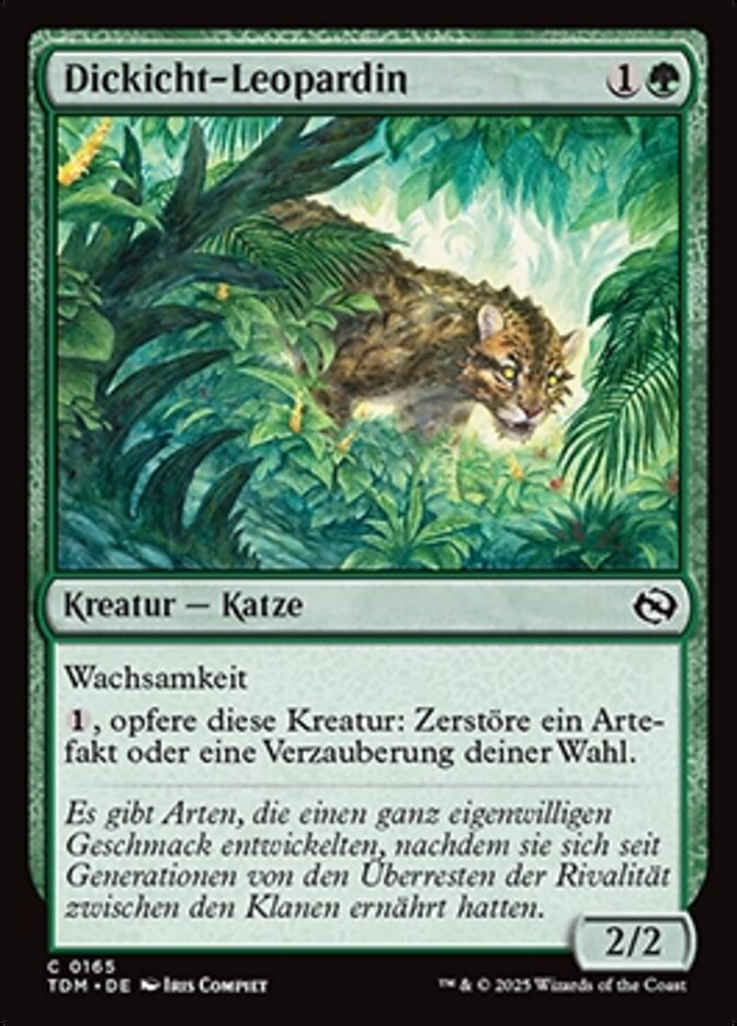 Dickicht-Leopardin