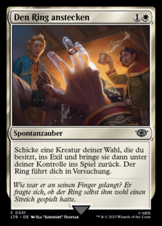 Den Ring anstecken