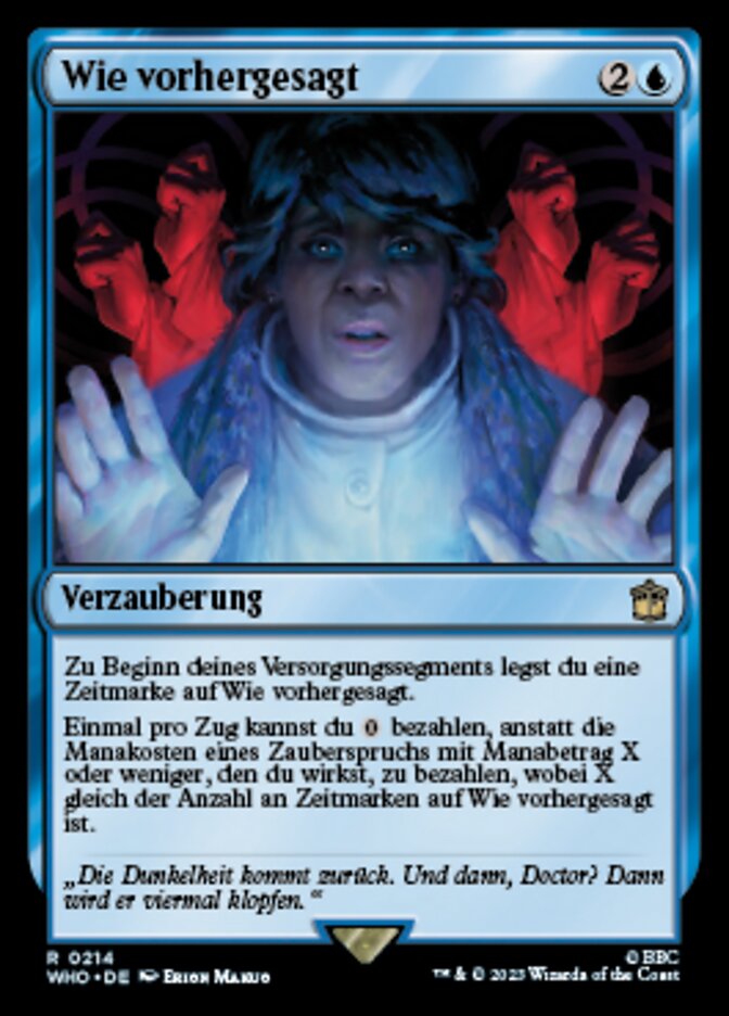 Wie vorhergesagt
