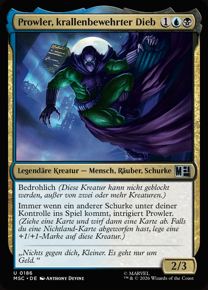 Prowler, krallenbewehrter Dieb
