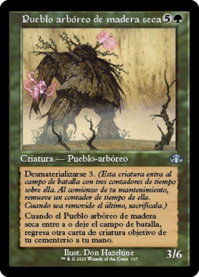 Pueblo arbóreo de madera seca