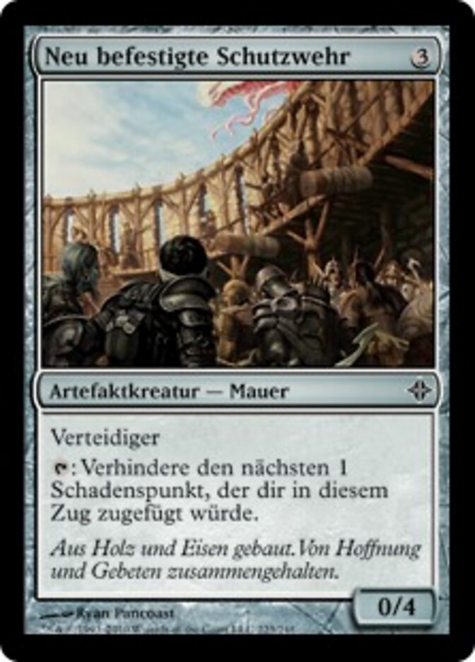 Neu befestigte Schutzwehr