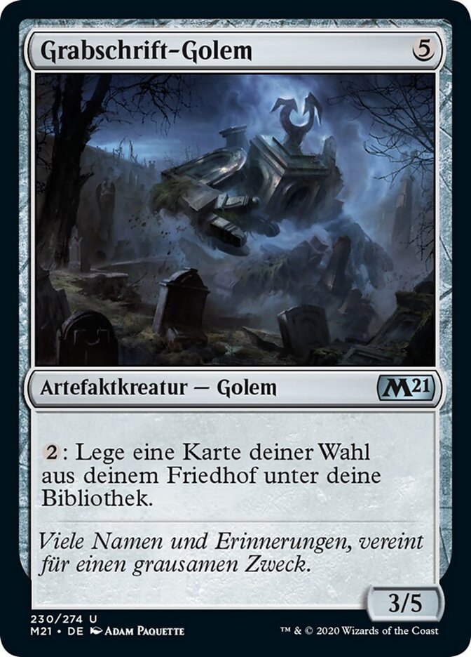 Grabschrift-Golem