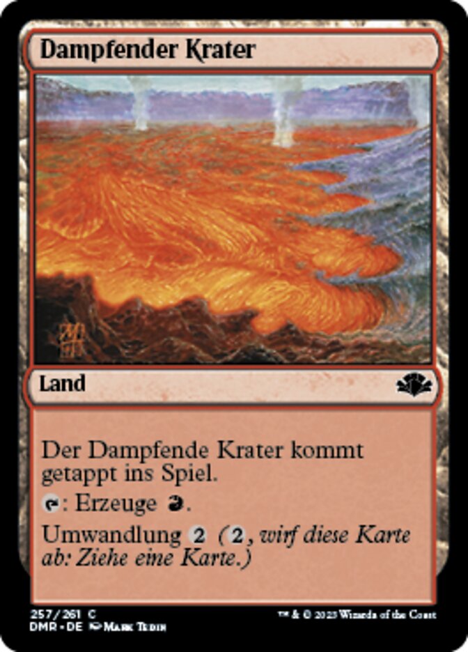 Dampfender Krater