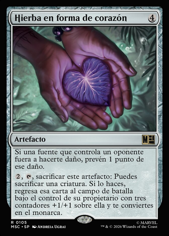 Hierba en forma de corazón