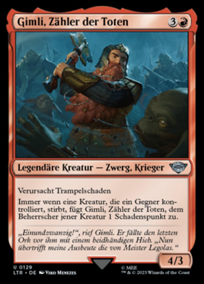 Gimli, Zähler der Toten