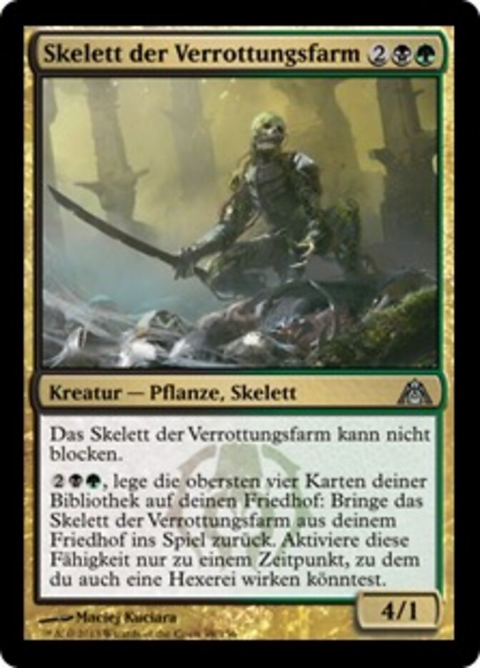 Skelett der Verrottungsfarm
