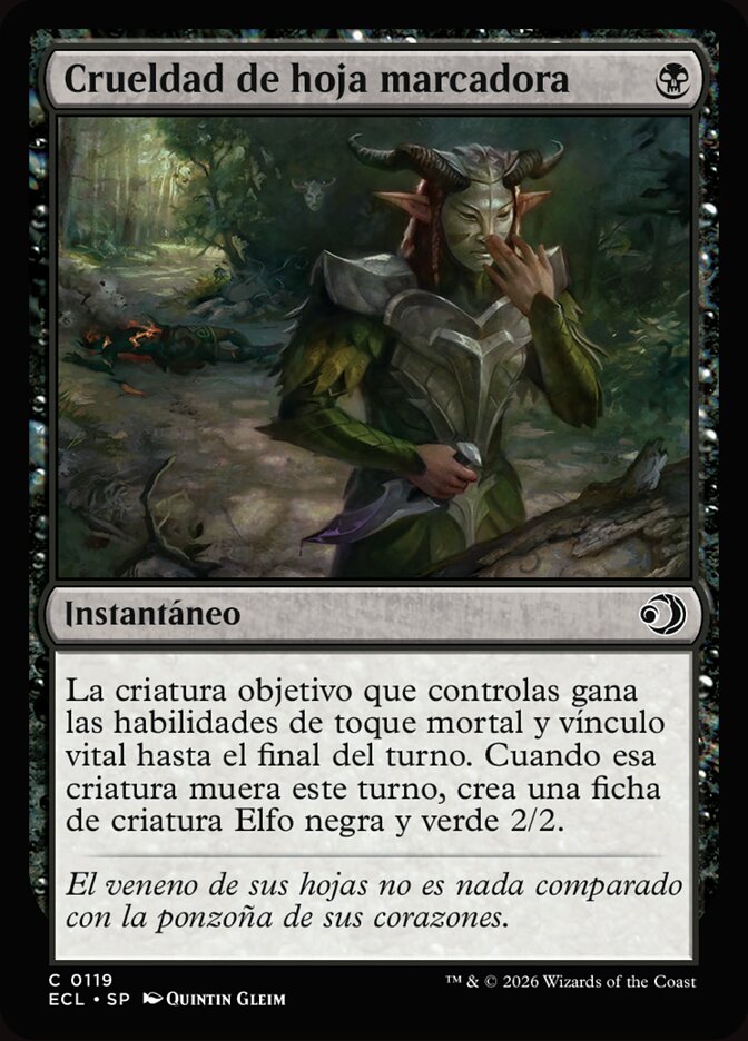 Crueldad de hoja marcadora